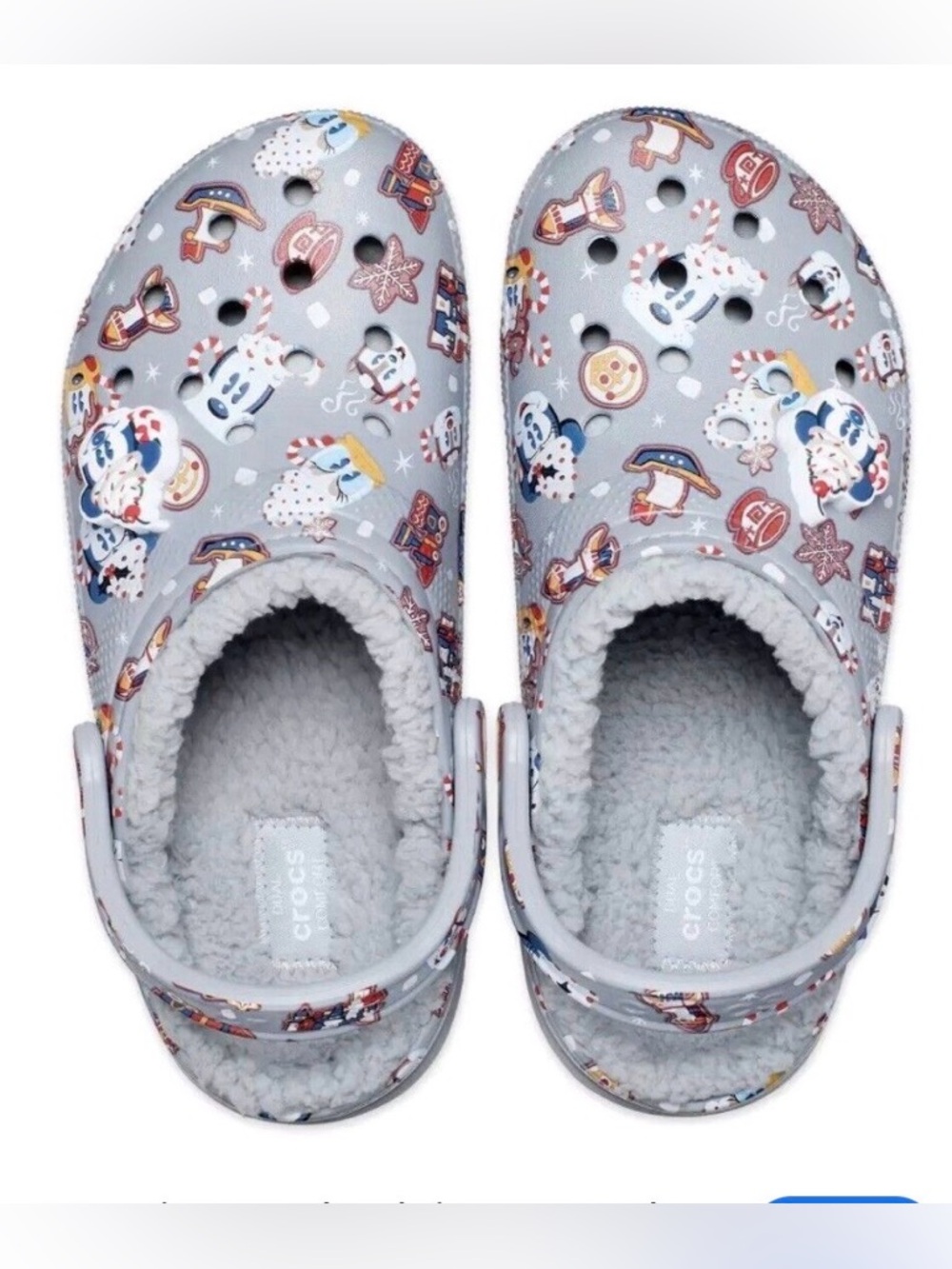 Crocs X Disney Parks 2021 Christmas Snacks Holiday Fleece Lined | Women’s Size 8